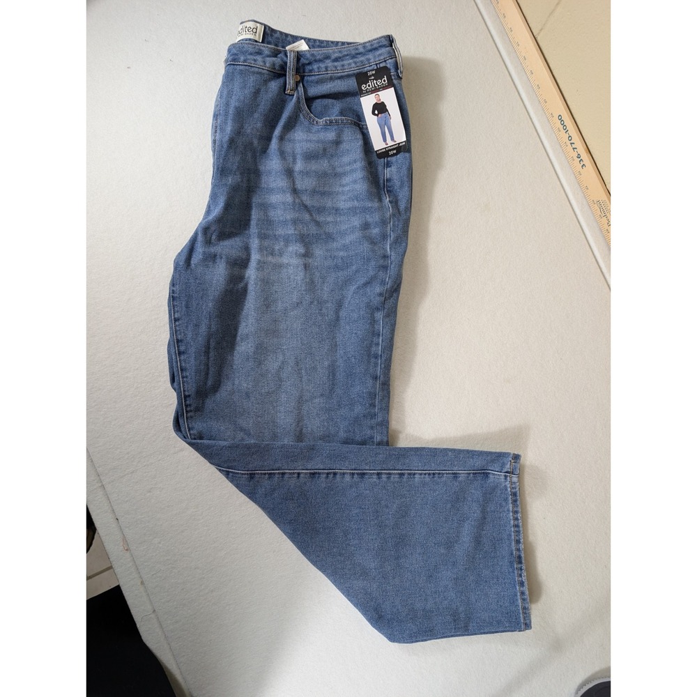 Edited by Remi Bader Loose Straight Jean Medium Wash Blue Plus Size 20W NWT